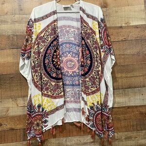 Bohemian Boho Open Kimono Printed Cardigan One Size